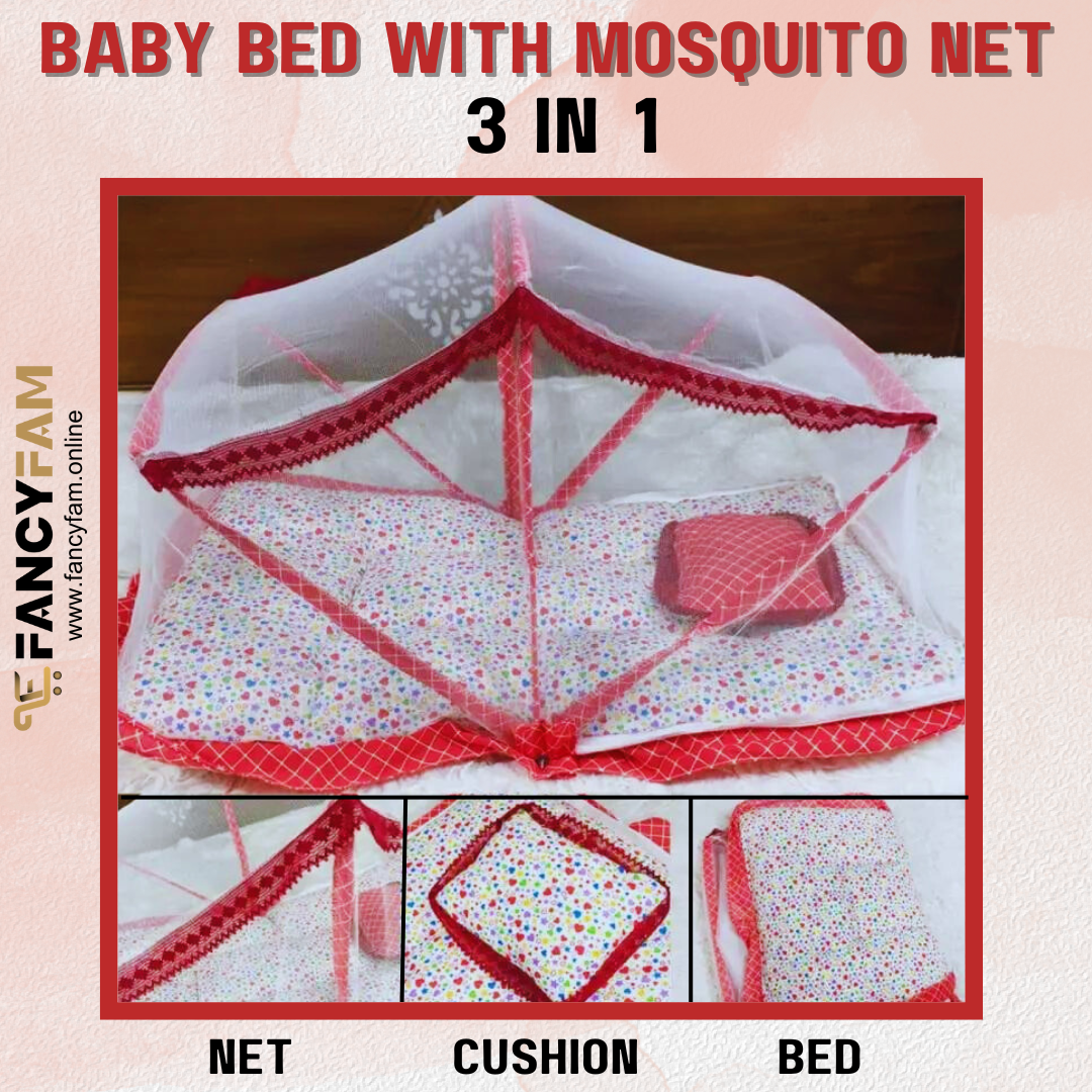 Fancy Baby Sleeping Bed With Mosquito Saving Net And Pillow